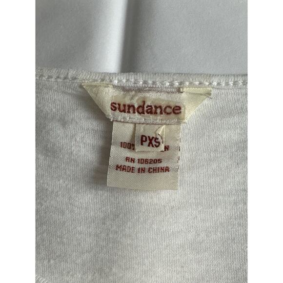 Sundance Tunic Womens PXS White 100% Cotton Crochet Hem & Sleeves Boho Cottage - Picture 13 of 15